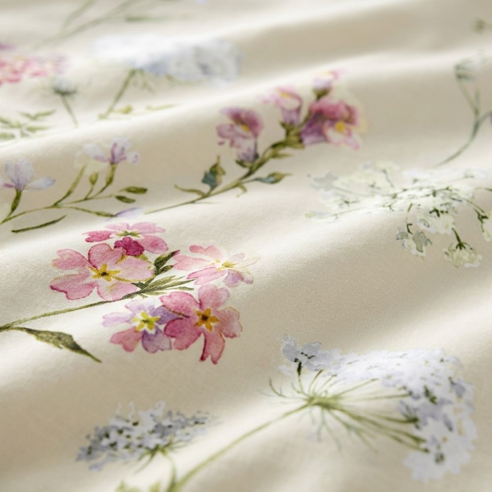 Bavlněné povlečení DELUX BOTANICA smetanová, 1x 220/200, 2x 70/90cm