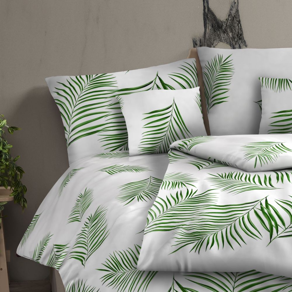 Bavlněné povlečení renforcé TROPICAL bílé, 1x 200/200, 2x 70/90cm