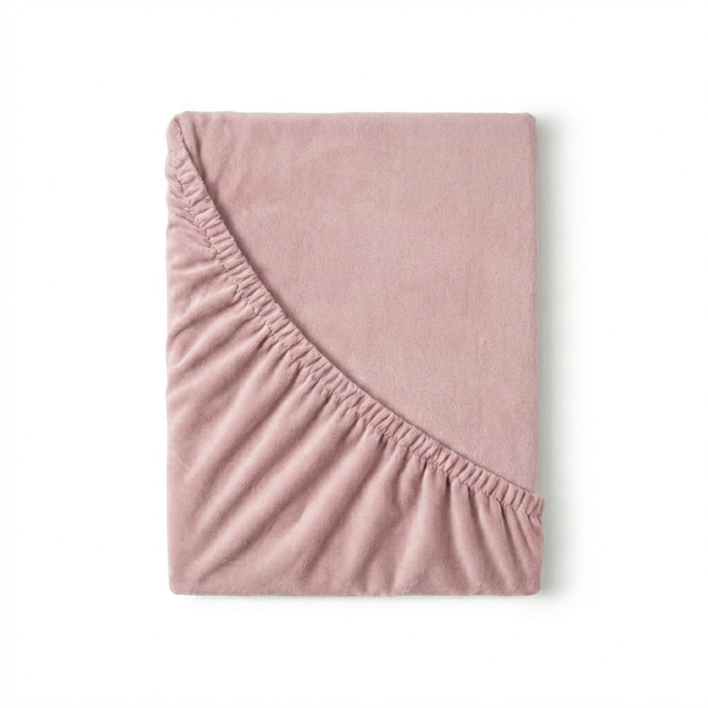 Flanelové napínací prostěradlo světle růžové, 80x200cm