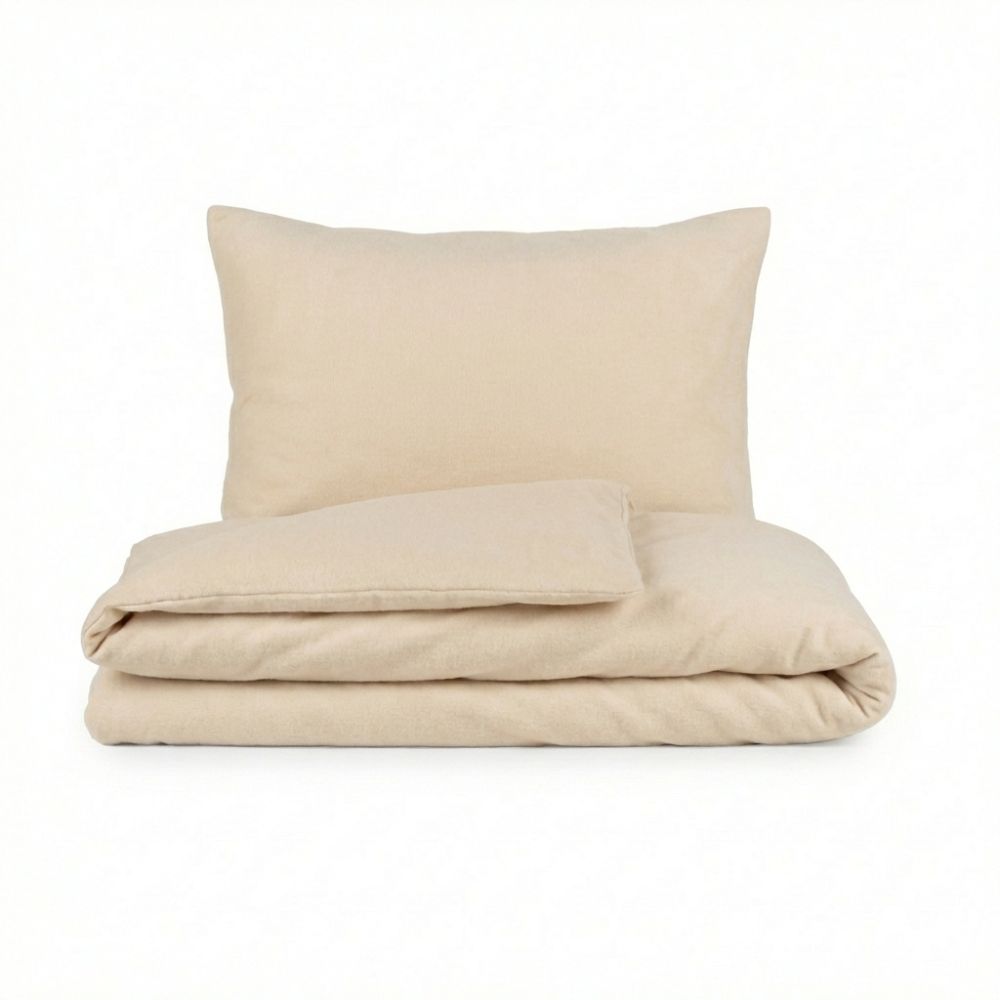 Flanelové povlečení béžové, 1+1, 140x220, 70x90cm
