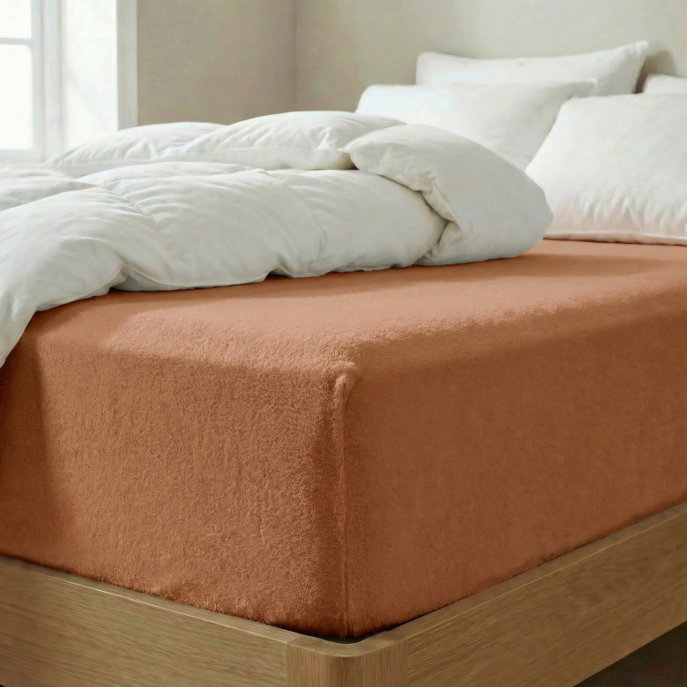 Froté prostěradlo béžové, 220x200cm