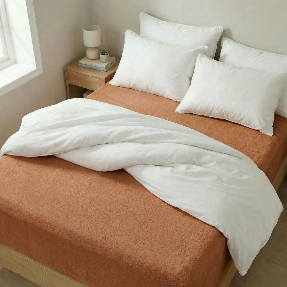 Froté prostěradlo béžové, 220x200cm