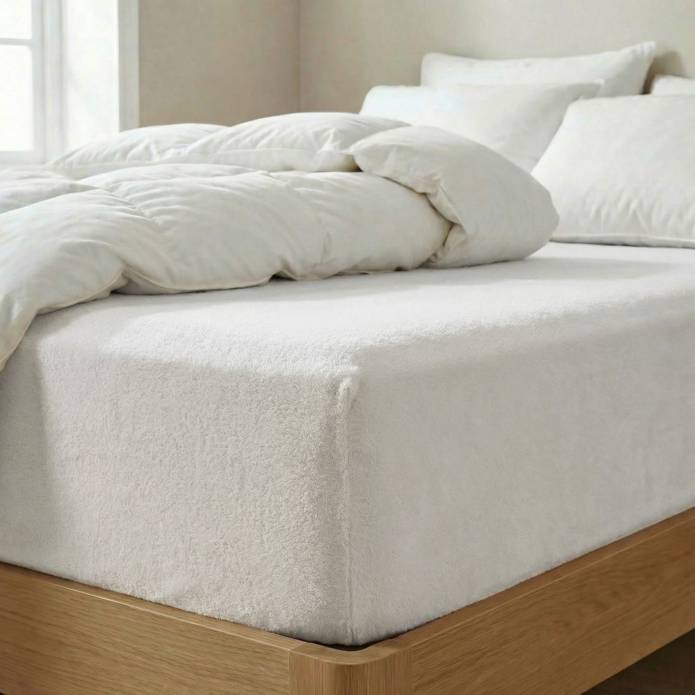 Froté prostěradlo bílé, 90x200cm