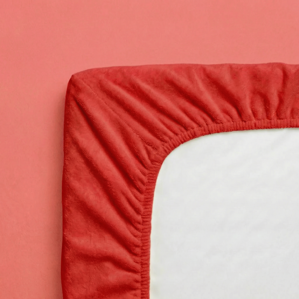 Froté prostěradlo červené, 140x200cm