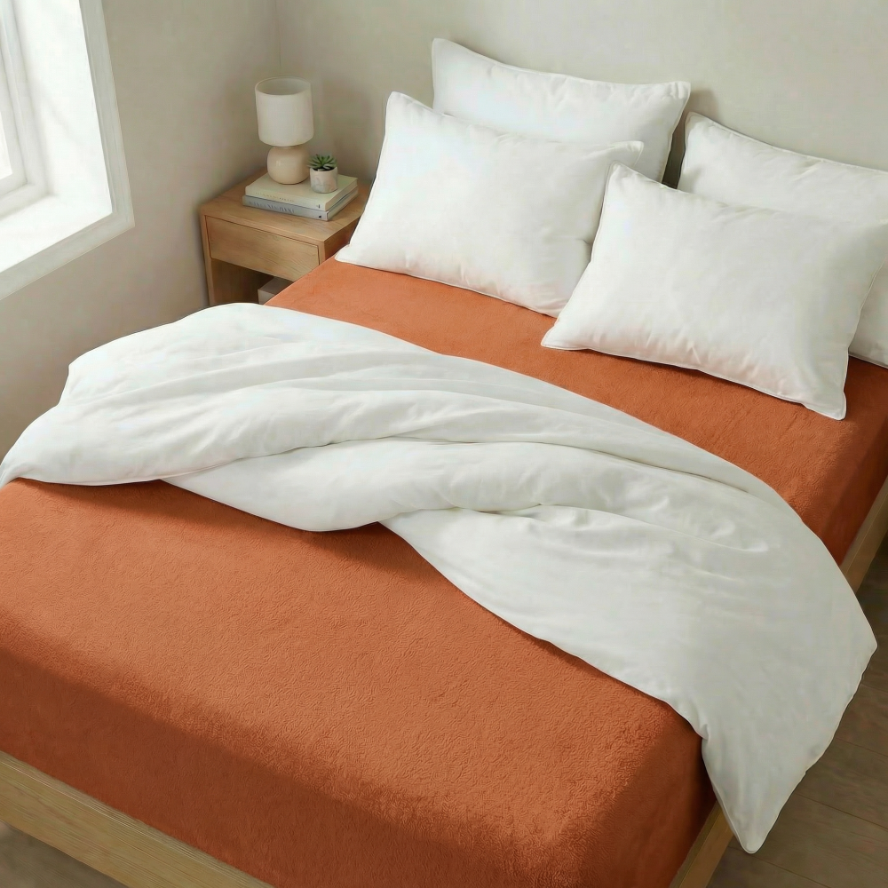 Froté prostěradlo hnědé, 200x200cm