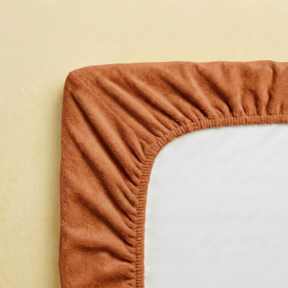 Froté prostěradlo hnědé, 200x200cm