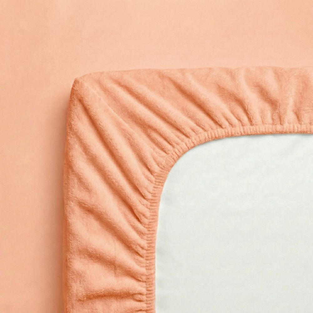 Froté prostěradlo lososové, 160x200cm
