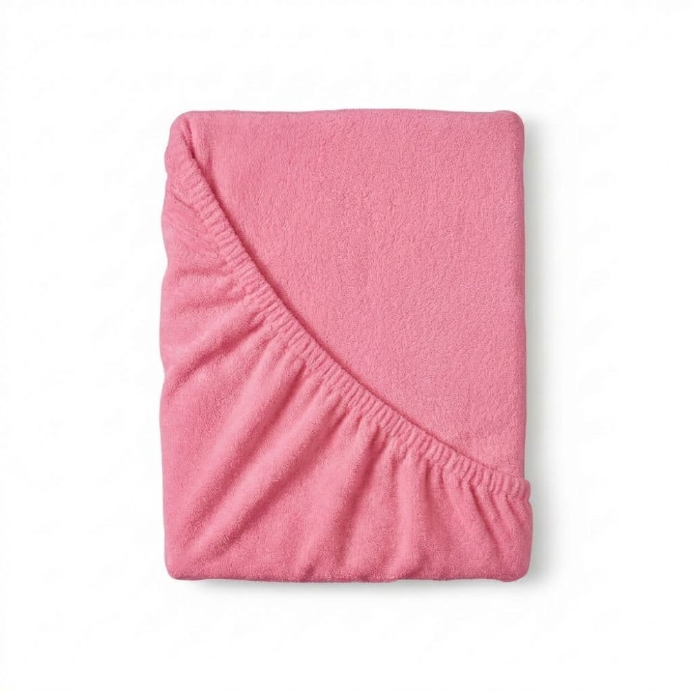 Froté prostěradlo růžové, 90x200cm