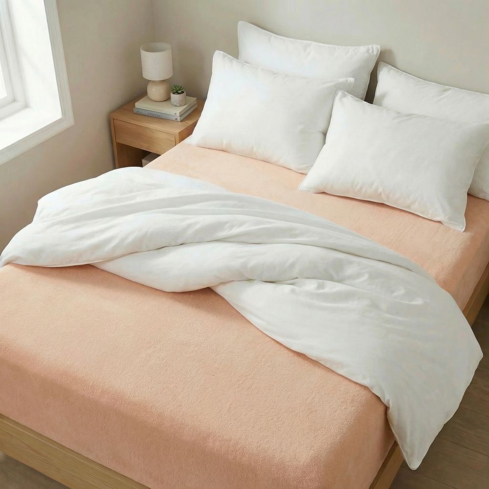 Froté prostěradlo světle béžové, 160x200cm