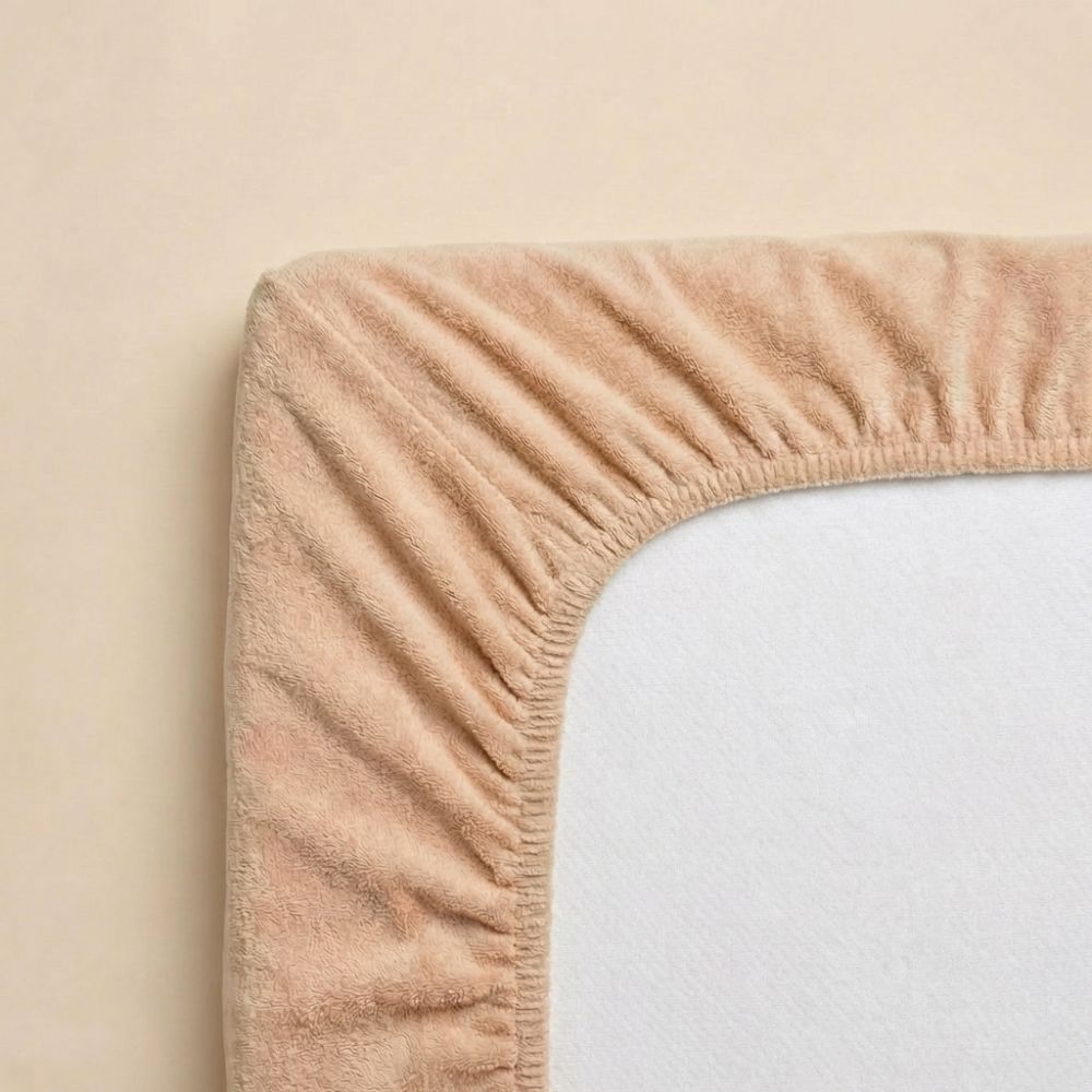 Froté prostěradlo světle béžové, 160x200cm