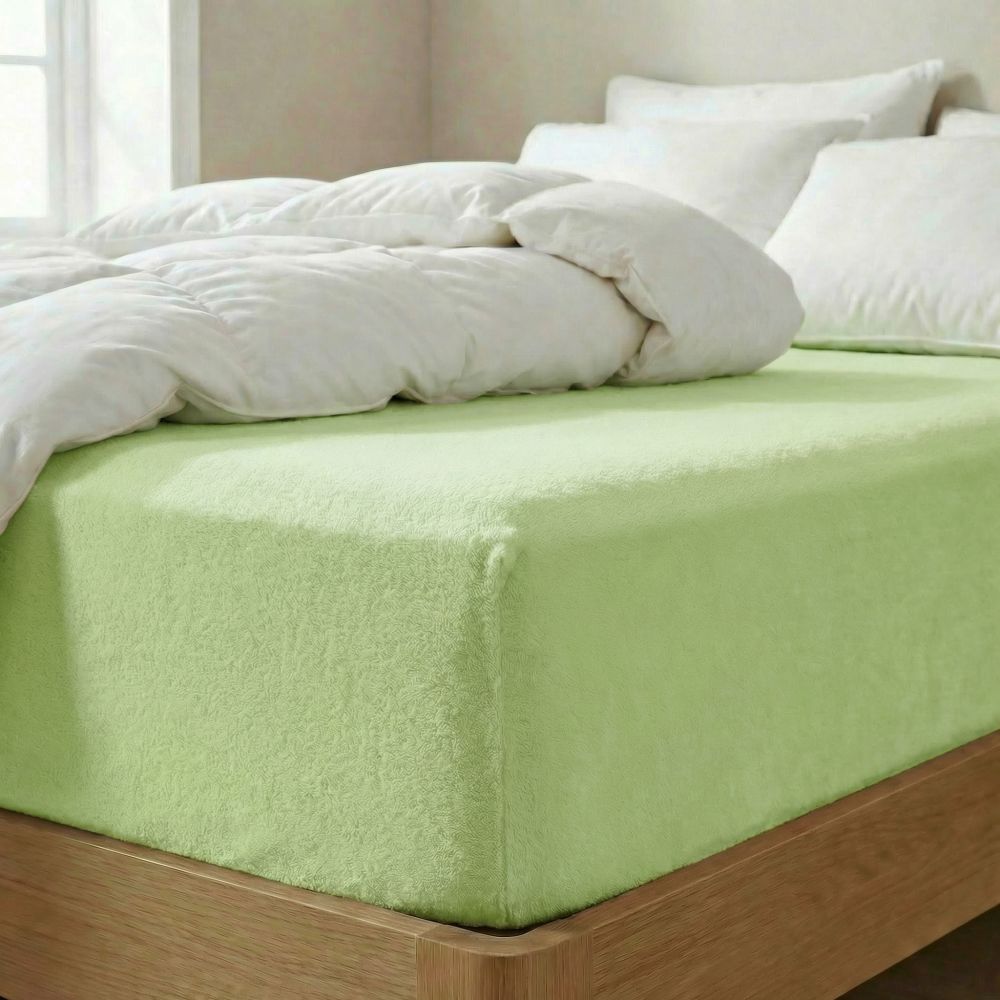 Froté prostěradlo světle zelené, 220x200cm