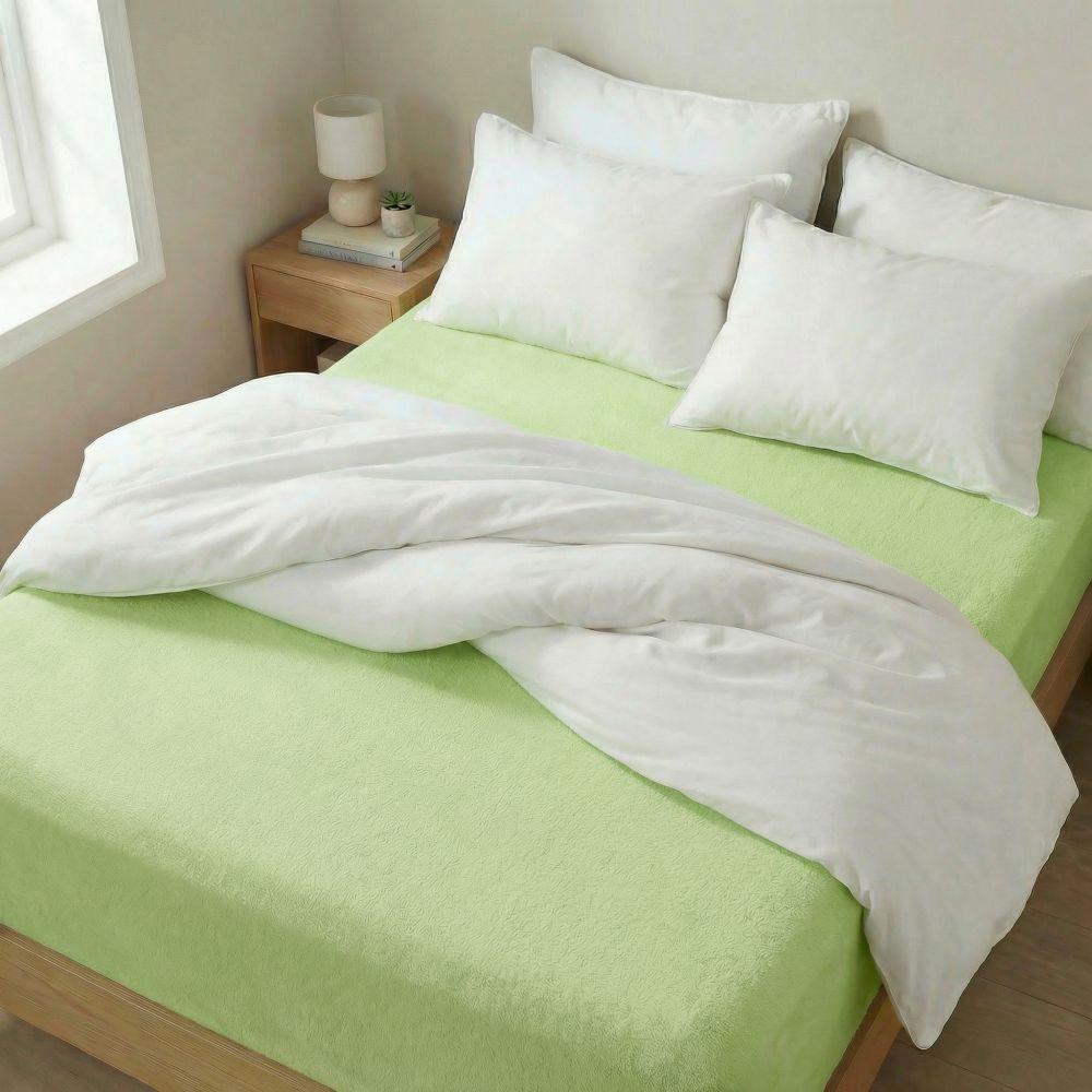 Froté prostěradlo světle zelené, 220x200cm