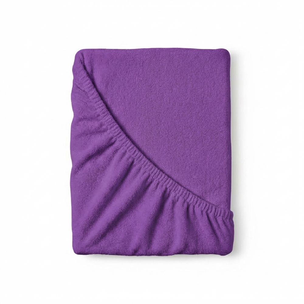 Froté prostěradlo tmavě fialové, 100x200cm