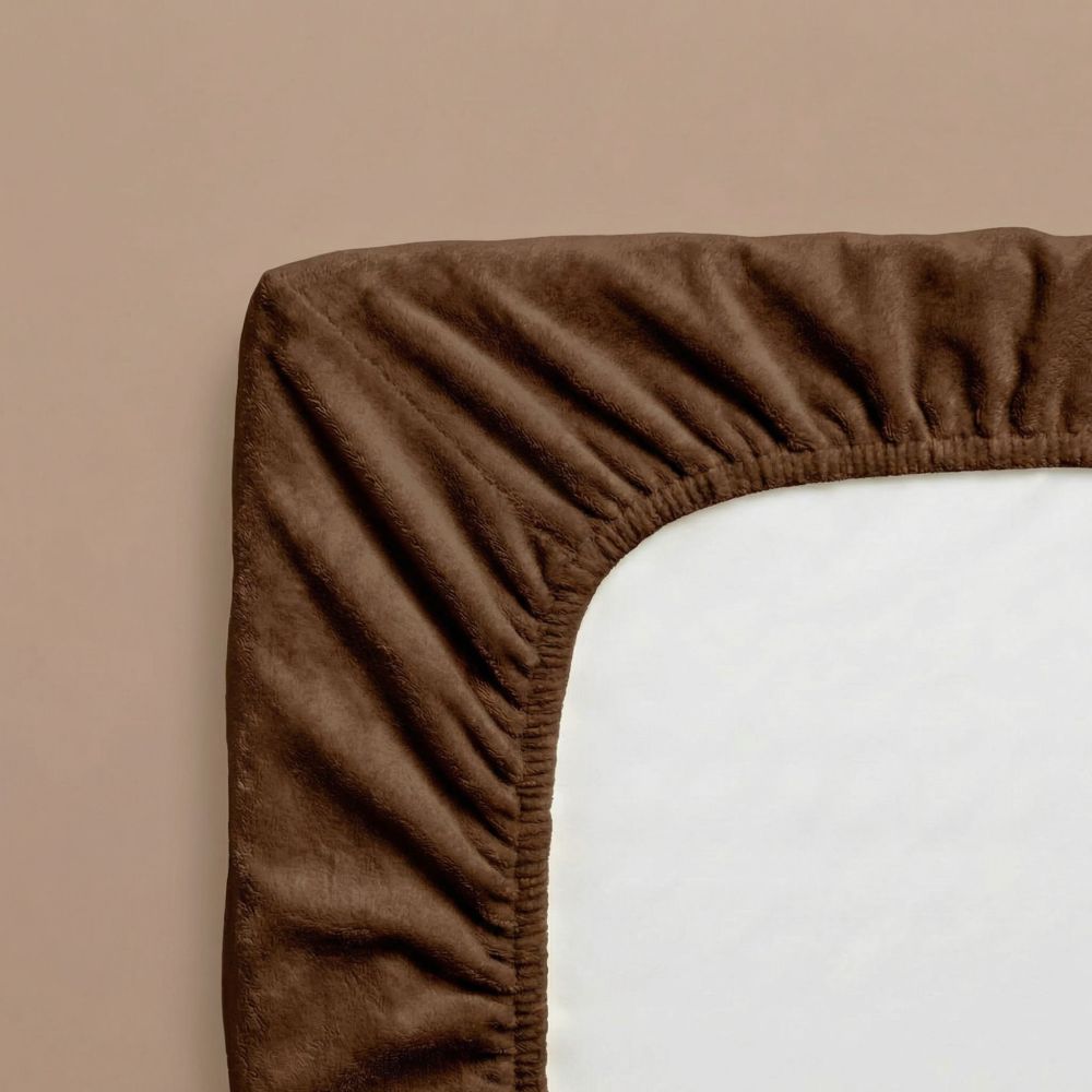 Froté prostěradlo tmavě hnědé, 160x200cm