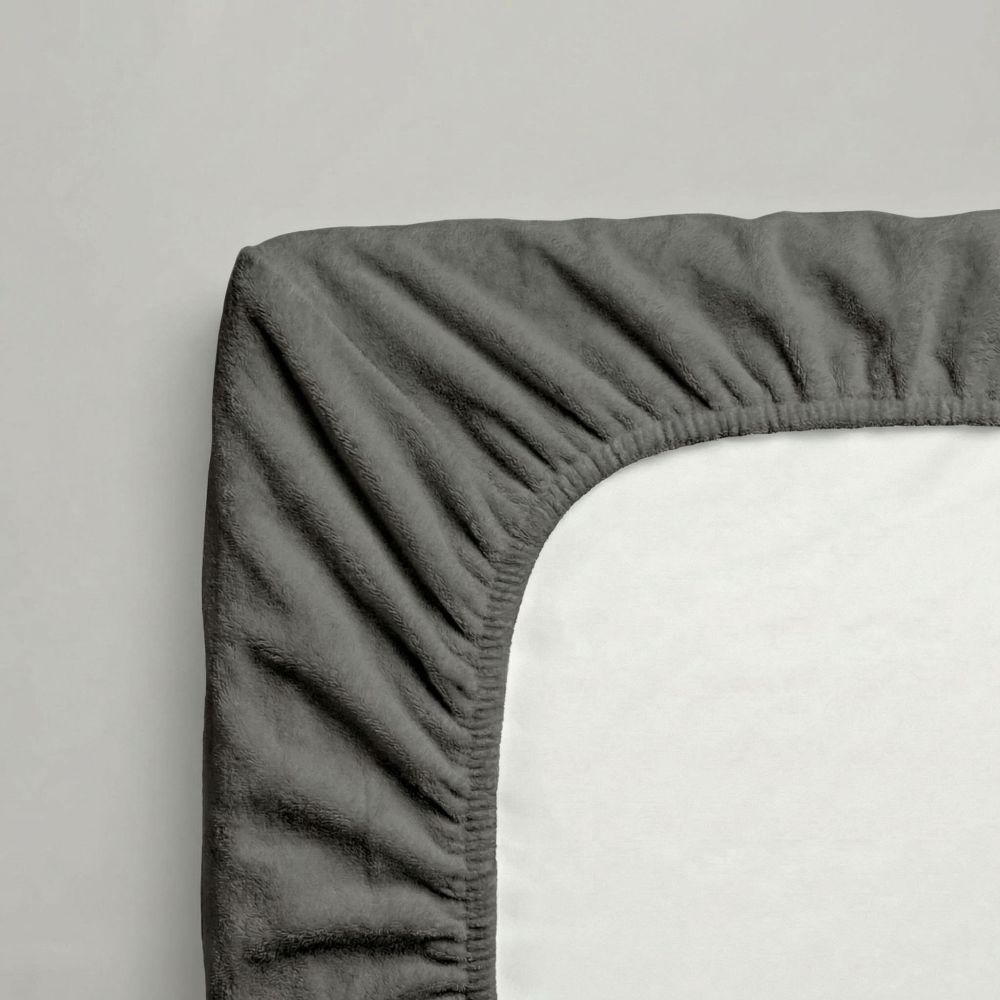 Froté prostěradlo tmavě šedé, 160x200cm