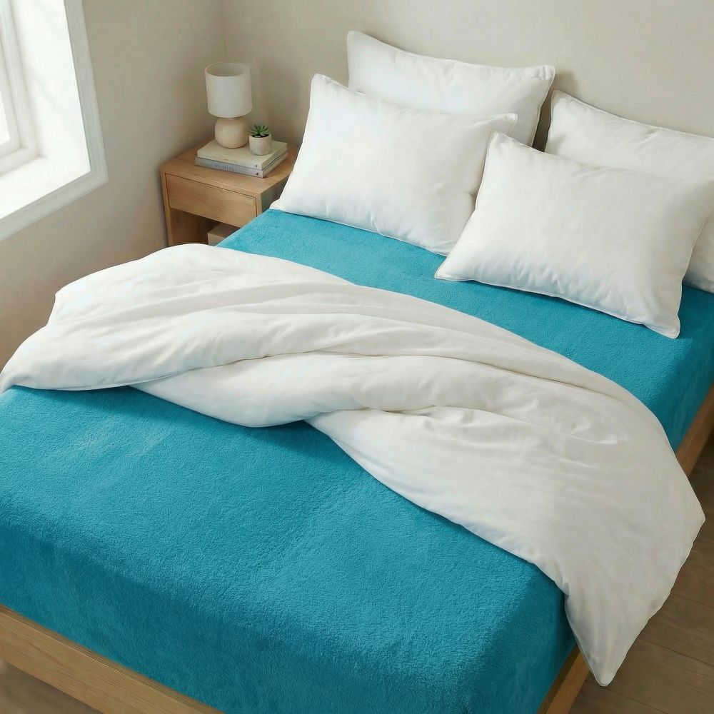 Froté prostěradlo tyrkysové, 100x200cm