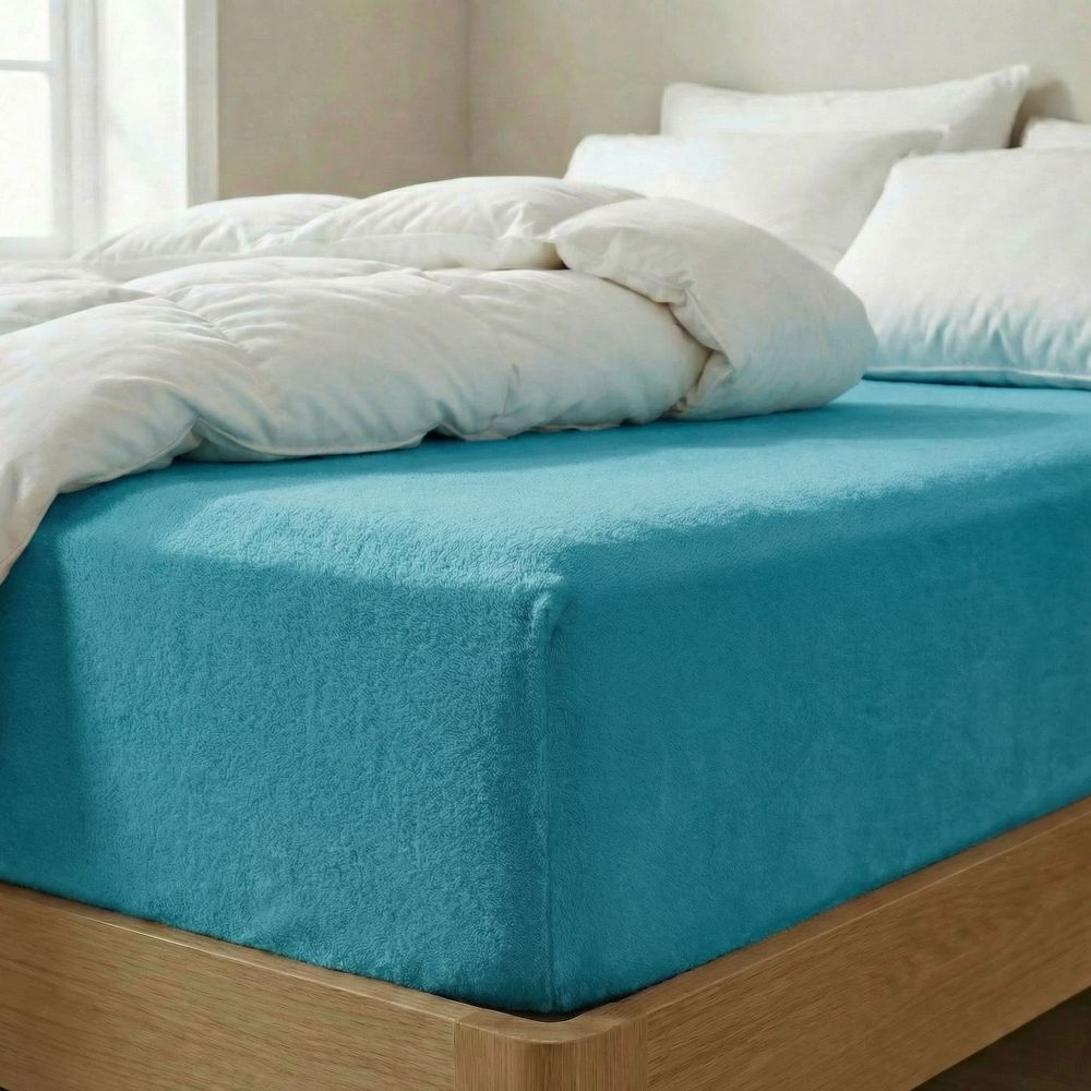 Froté prostěradlo tyrkysové, 100x200cm