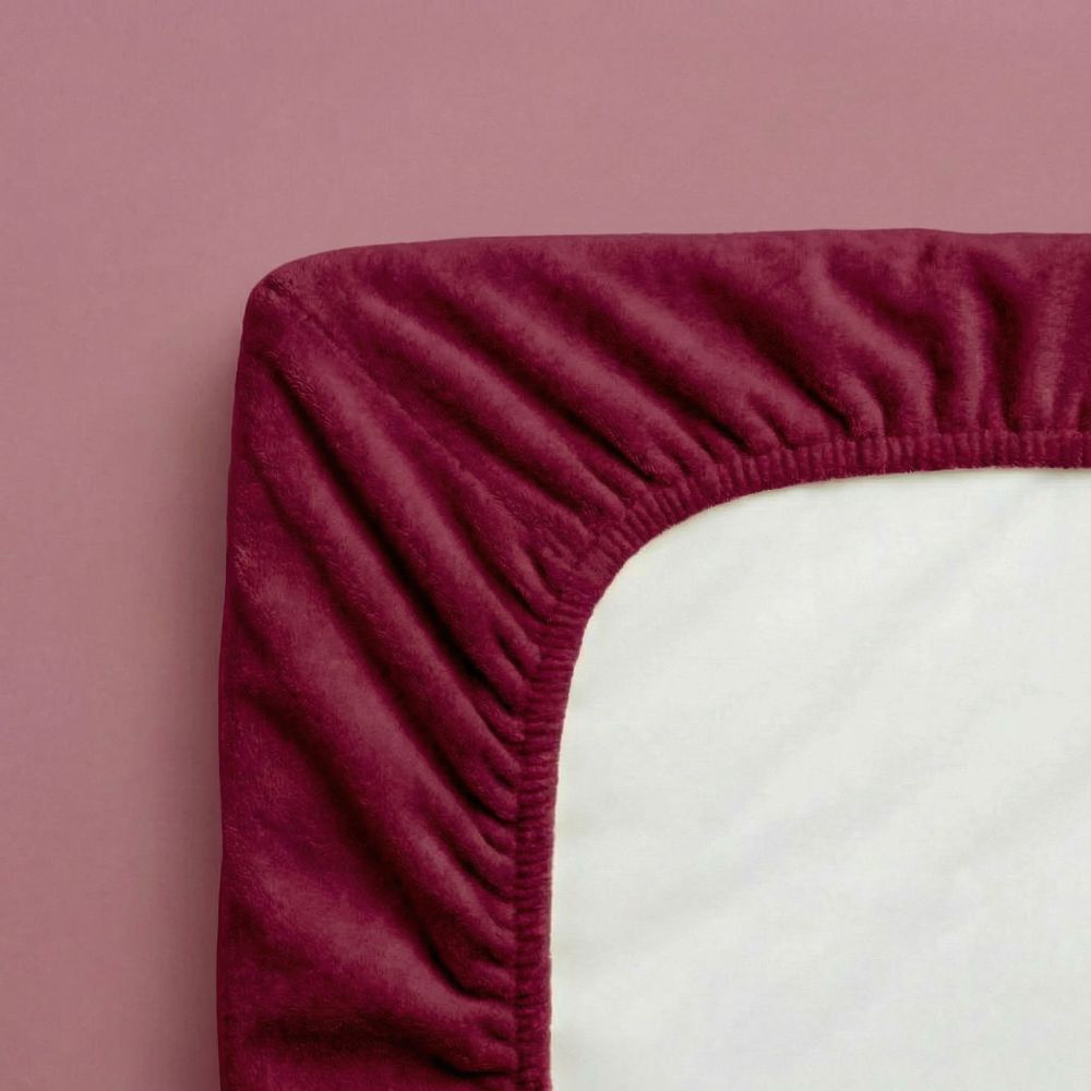 Froté prostěradlo vínové, 140x200cm
