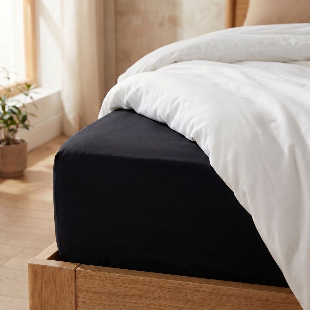 Jersey prostěradlo černé, 140x200cm