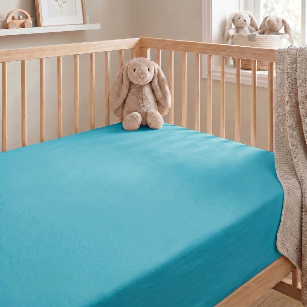 Jersey prostěradlo dětské tyrkysové, 70x140cm