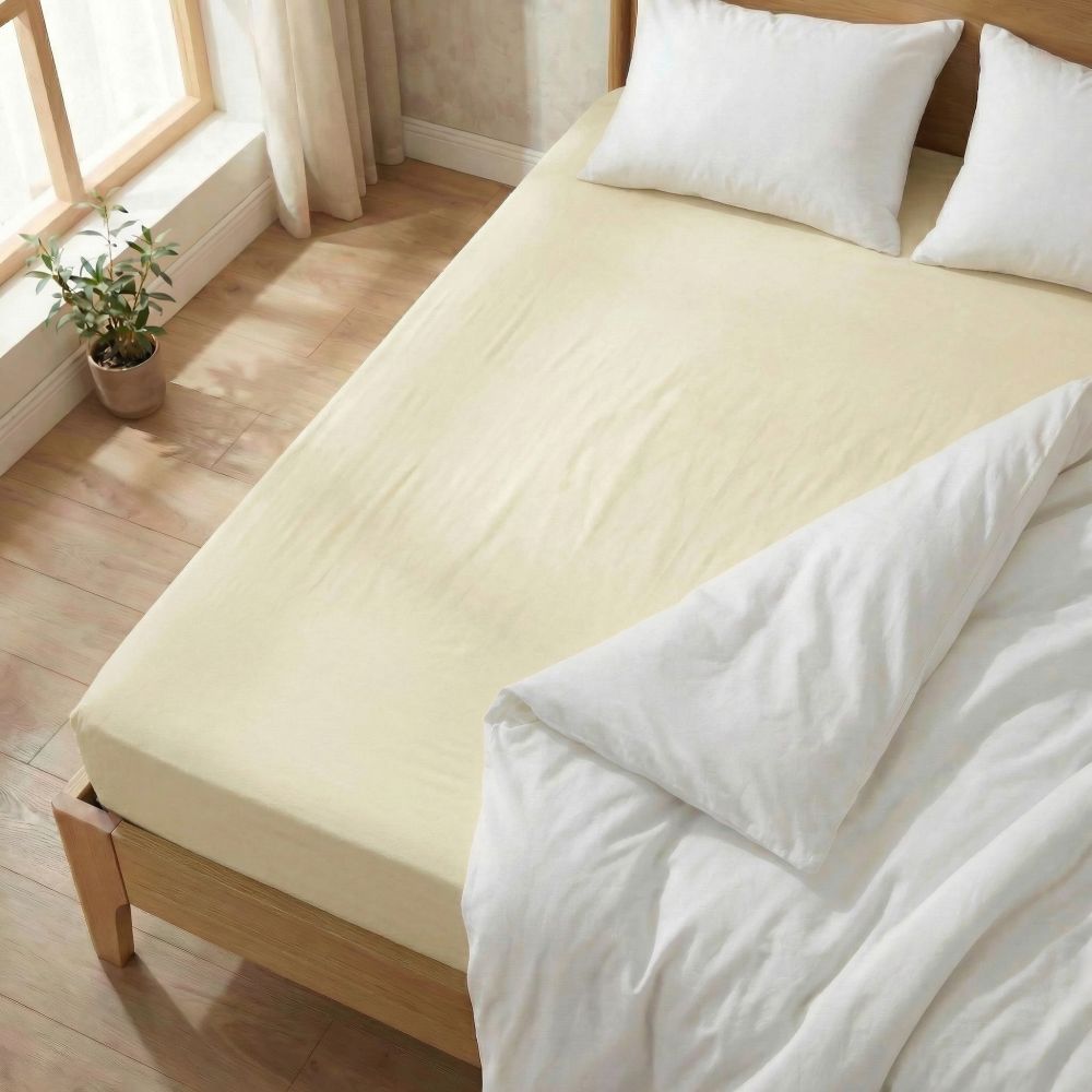 Jersey prostěradlo smetanové, 180x200cm