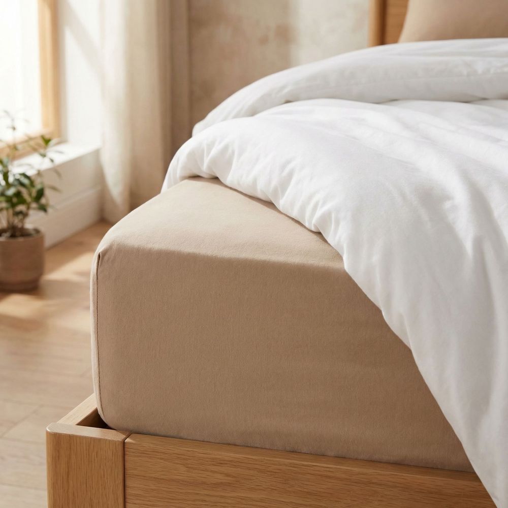 Jersey prostěradlo světle béžové, 140x200cm