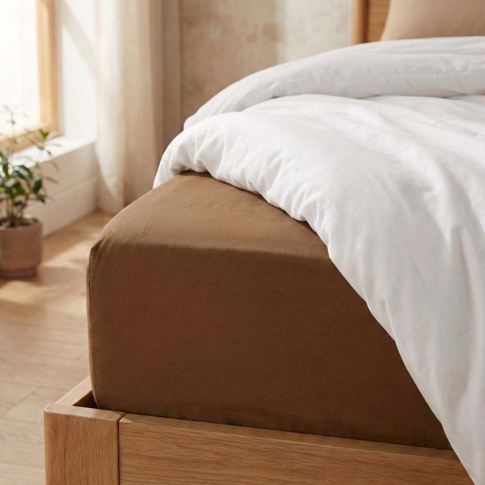 Jersey prostěradlo tmavě hnědé, 200x200cm