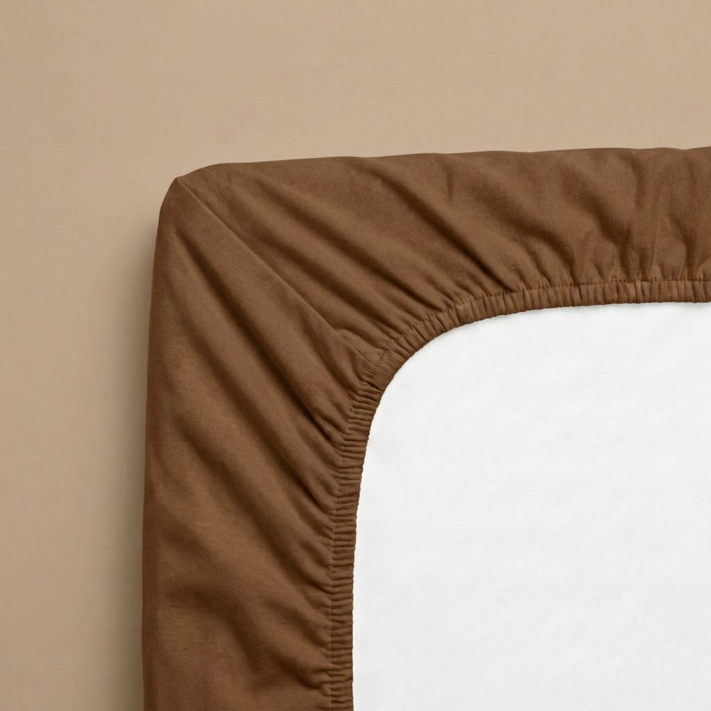 Jersey prostěradlo tmavě hnědé, 200x200cm