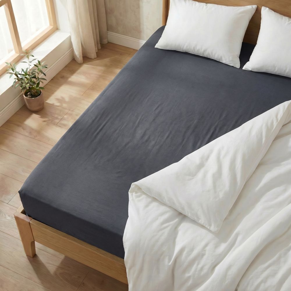 Jersey prostěradlo tmavě šedé, 90x200cm