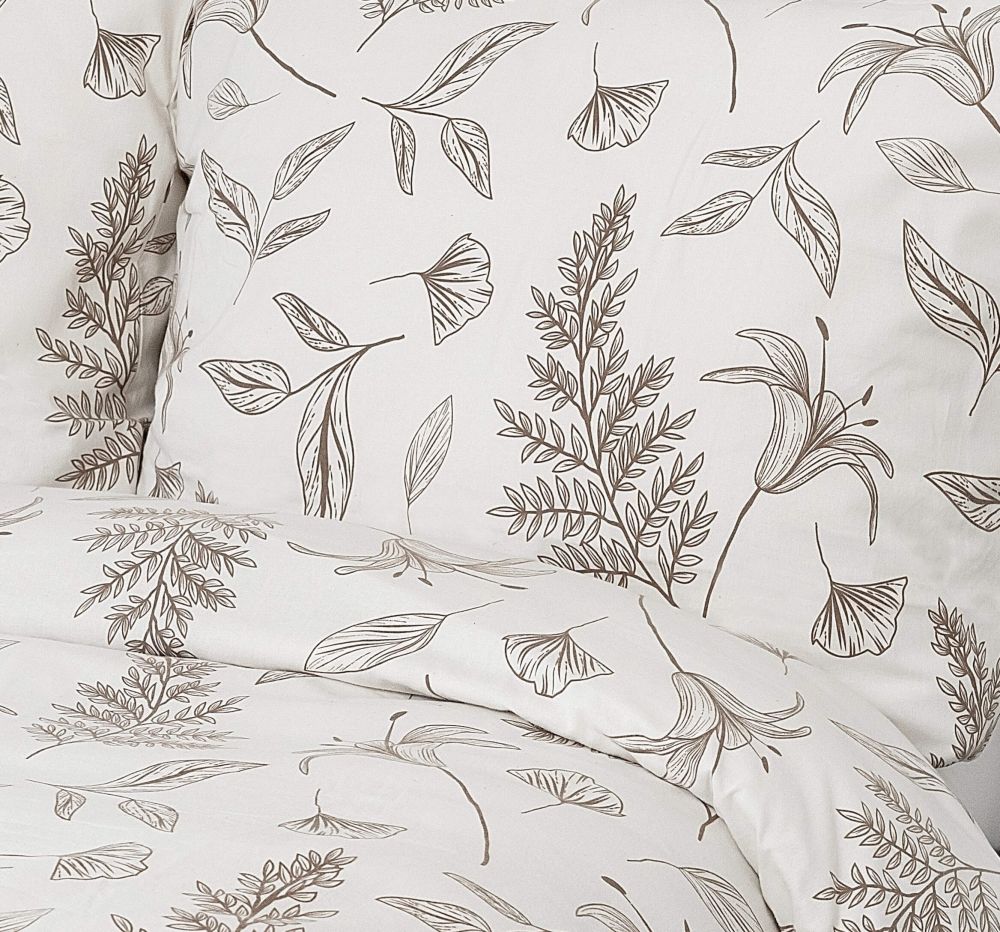 Flanelové povlečení LILIE béžová, 1x 220/200, 2x 70/90cm
