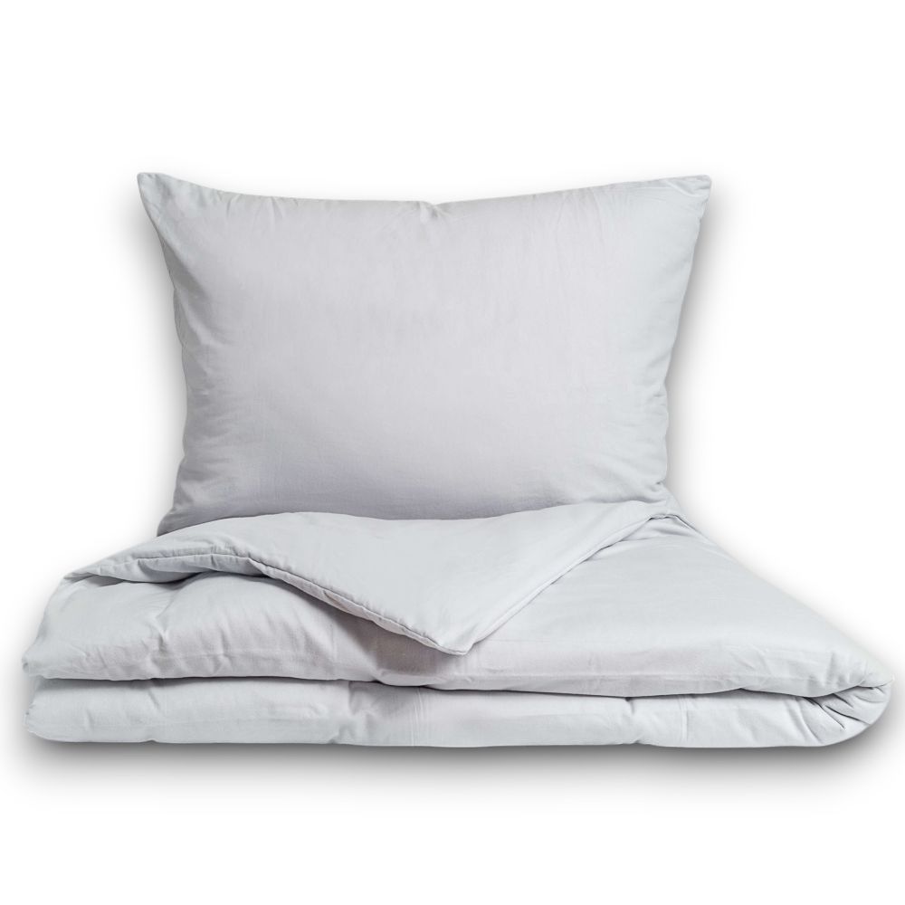 Flanelové povlečení světle šedé, 1+1, 140x220, 70x90cm