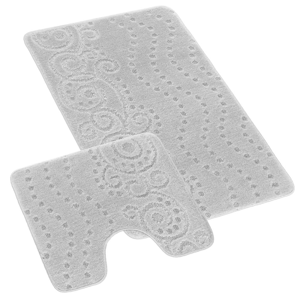 Koupelnová a WC předložka ornament světle šedý