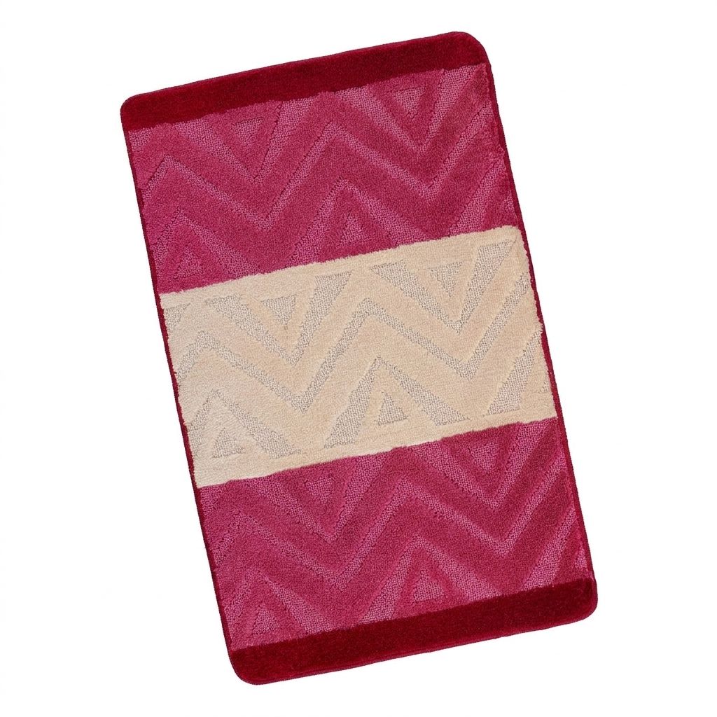 Koupelnová předložka 60x100cm chevron burgundy