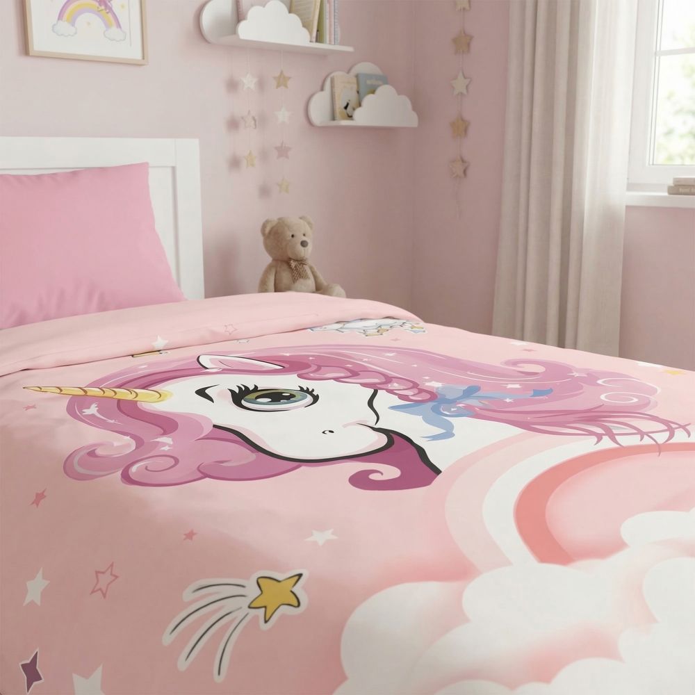 Ložní povlečení pro mladé Unicorn růžové, 1x 140/200, 1x 70/90cm