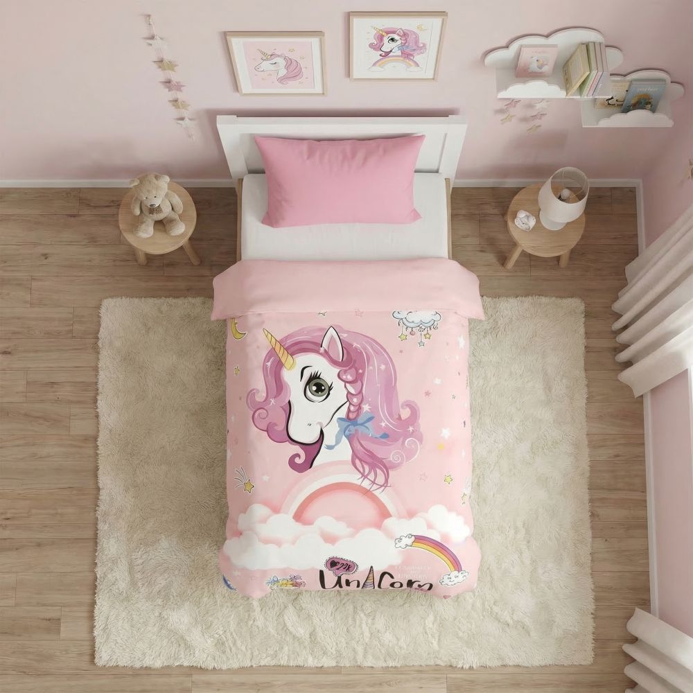 Ložní povlečení pro mladé Unicorn růžové, 1x 140/200, 1x 70/90cm
