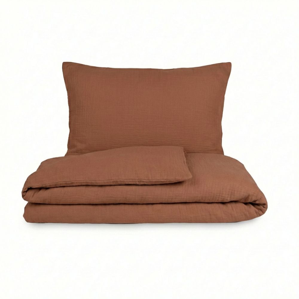 Kvalitex Mušelínové povlečení hnědé