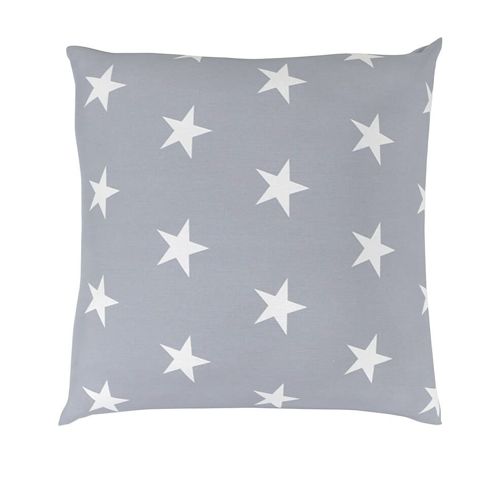 Povlak na polštář hladká bavlna DELUX STARS šedé, 45x60cm