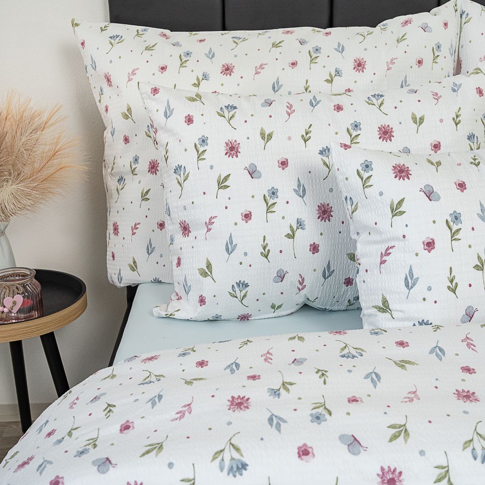 Povlak na polštář krep Letní louka, 70x90cm