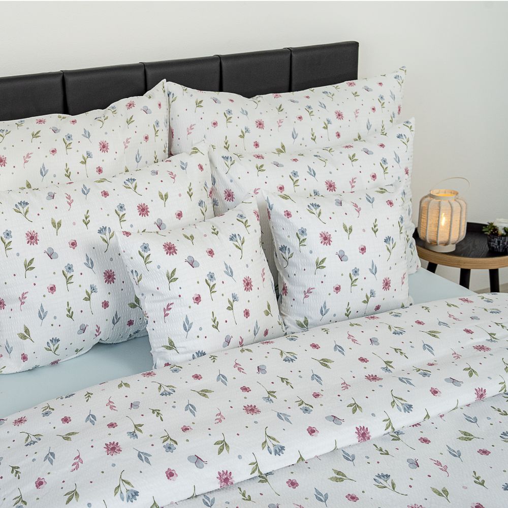 Povlak na polštář krep Letní louka, 70x90cm