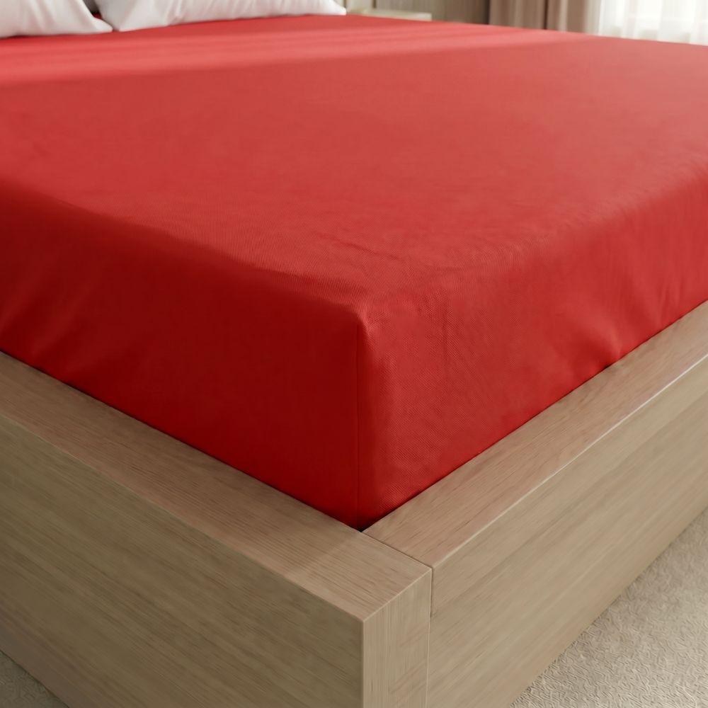 Prostěradlo bavlněné napínací červené, 180x200cm