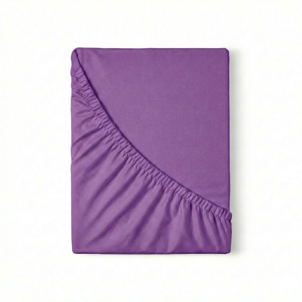 Prostěradlo bavlněné napínací fialové, 180x200cm