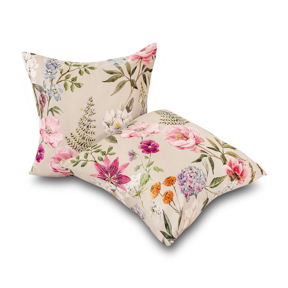 Sada 2 povlaků na polštář bavlněný satén Botanica elegance, 50x50cm