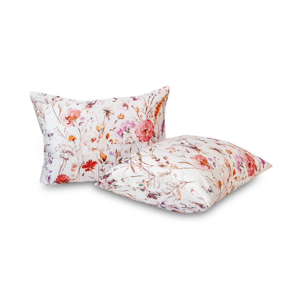 Sada 2 povlaků na polštář bavlněný satén Luční tanec, 45x60cm