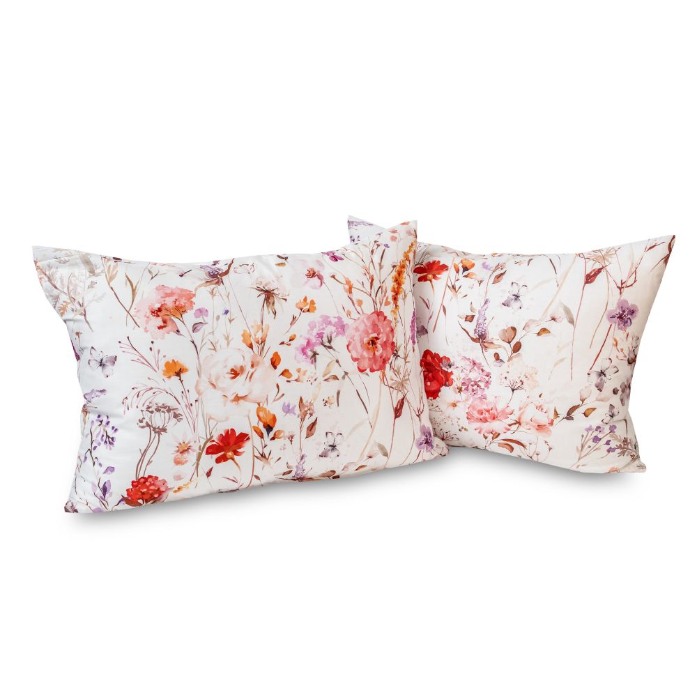 Sada 2 povlaků na polštář bavlněný satén Luční tanec, 45x60cm