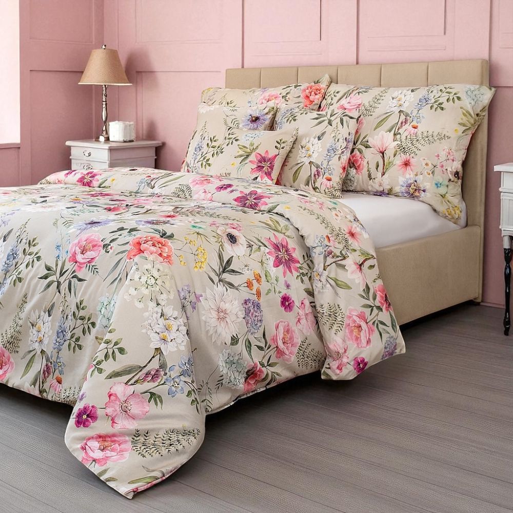 Saténové povlečení LUXURY COLLECTION Botanica elegance, 1x 220/200, 2x 70/90cm