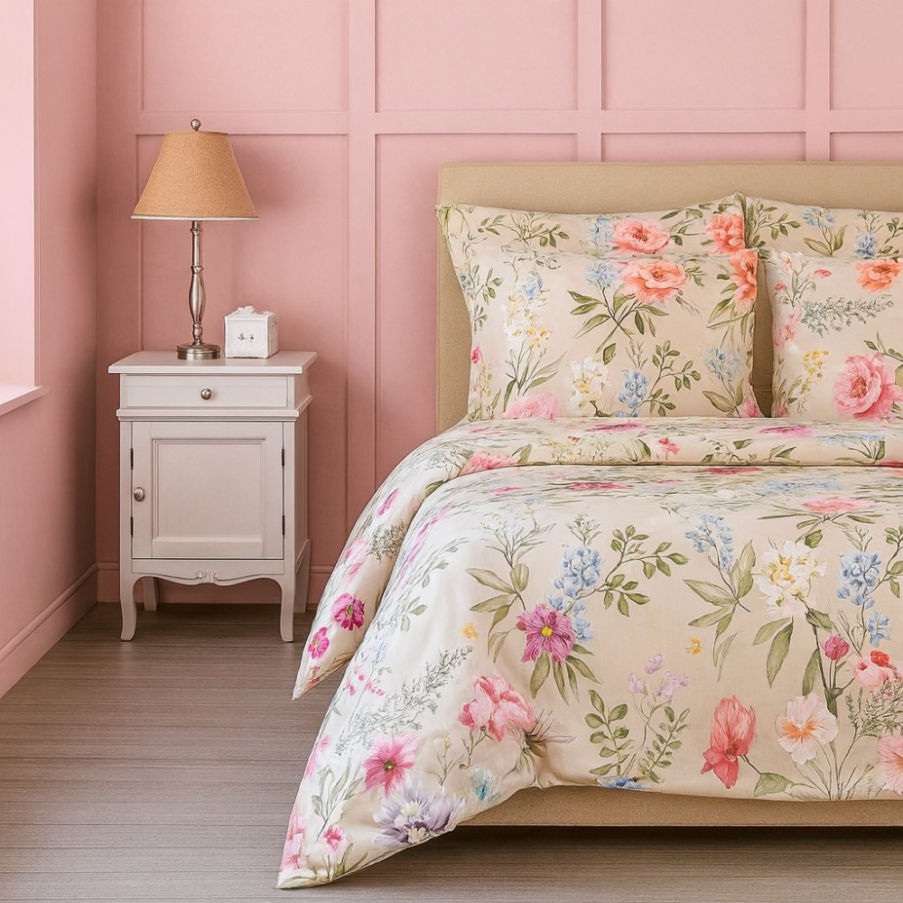 Saténové povlečení LUXURY COLLECTION Botanica elegance, 1x 220/200, 2x 70/90cm