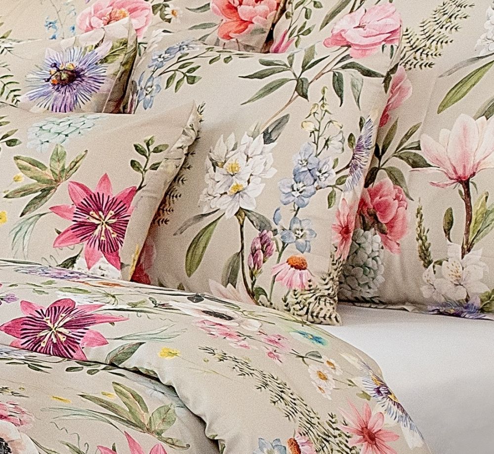 Saténové povlečení LUXURY COLLECTION Botanica elegance, 1x 220/200, 2x 70/90cm