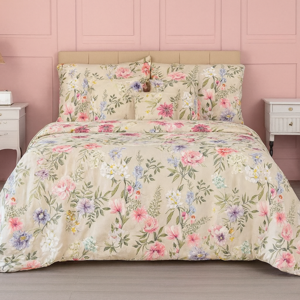 Saténové povlečení LUXURY COLLECTION Botanica elegance, 1x 220/200, 2x 70/90cm