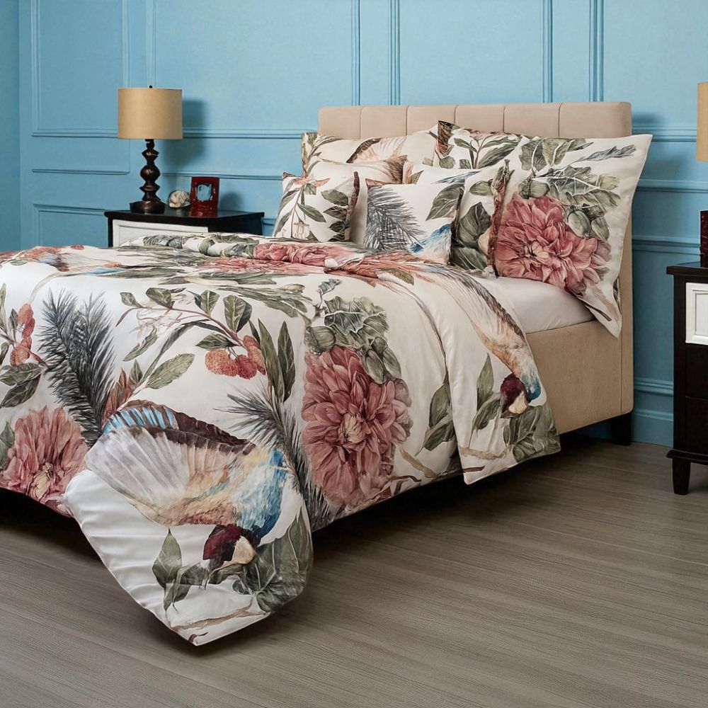 Saténové povlečení LUXURY COLLECTION Kolibřík, 1x 200/200, 2x 70/90cm