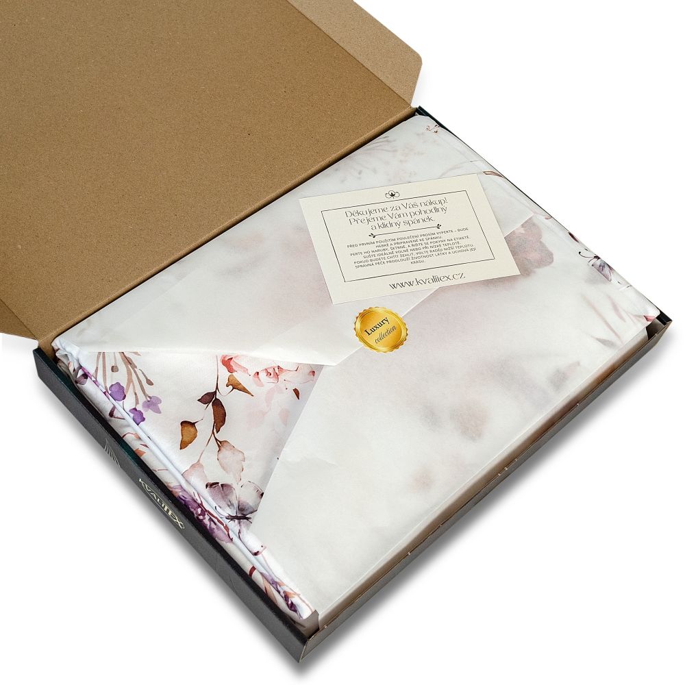 Saténové povlečení LUXURY COLLECTION Luční tanec, 1x 220/200, 2x 70/90cm